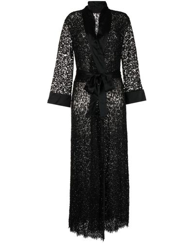 Kiki de Montparnasse Kimono Met Bloemenkant - Zwart