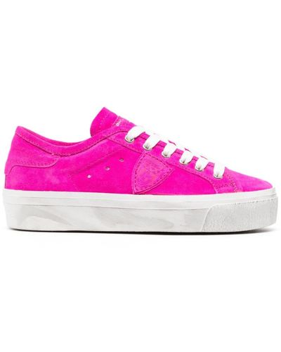Philippe Model Prsx Haute Logo-patch Trainers - Pink