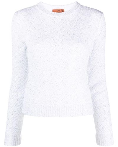 Missoni Sequin-embellished Chevron-knit Jumper - White
