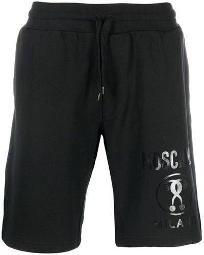 Moschino Cotton Logo-print Shorts - Black