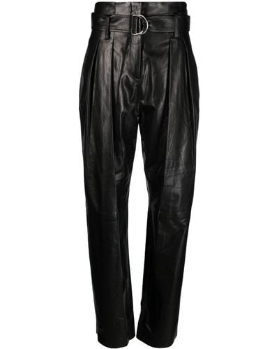 IRO Adica Straight-leg Leather Trousers - Black