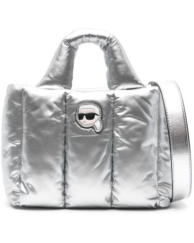 Karl Lagerfeld Small K/ikonik 2.0 Puff Tote Bag - Grey