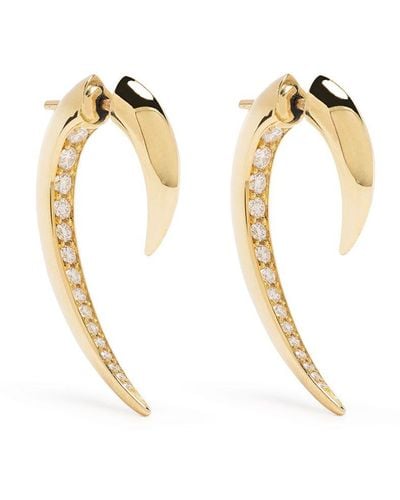 Shaun Leane 18kt Yellow Gold Hook Diamond Earrings - Metallic