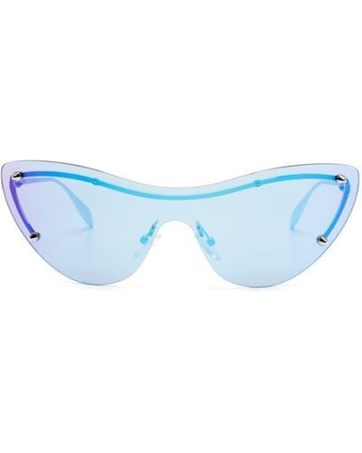 Alexander McQueen Lunettes de soleil sans montures à verres teintés - Bleu