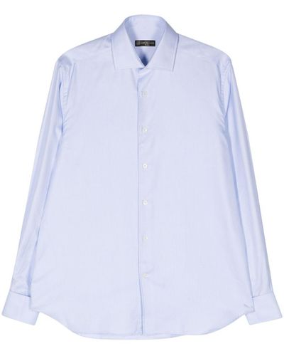 Corneliani Overhemd Met Jacquard - Blauw