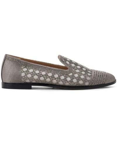 Nicoli Artemis Crystal-embellished Loafers - Grey