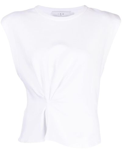 IRO T-shirt smanicata con arricciatura - Bianco