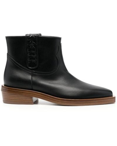 Gabriela Hearst Reza 45mm Leather Ankle Boots - Black