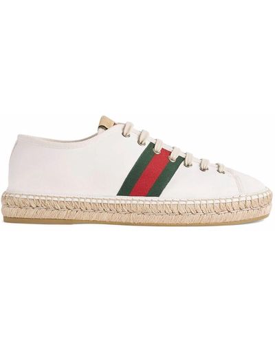 Gucci Web-stripe Detail Espadrilles - White