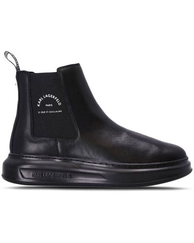 Karl Lagerfeld Kapri Leather Ankle Boots - Black