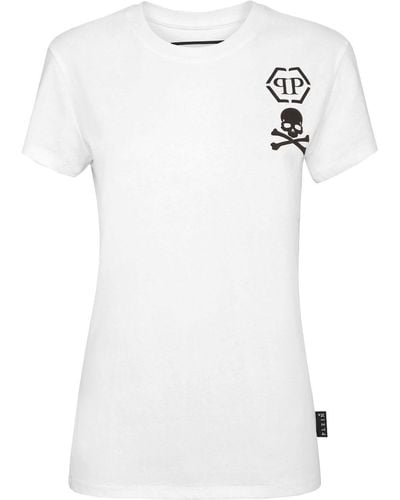 Philipp Plein T-Shirt mit rundem Ausschnitt - Weiß
