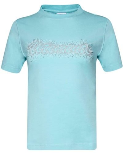 Vetements ラインストーンロゴ Tシャツ - ブルー