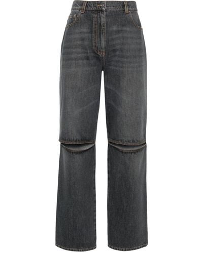 JW Anderson Cut-Out Low-Rise Bootcut Jeans - Gray