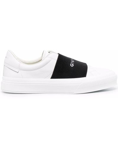 Givenchy Baskets à enfiler blanc et noir en cuir