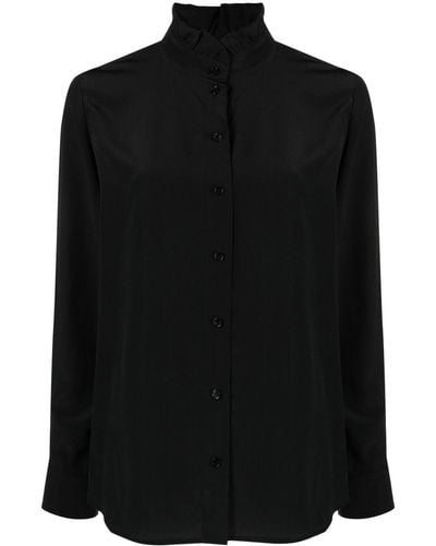 Claudie Pierlot Long-sleeve Silk Shirt - Black
