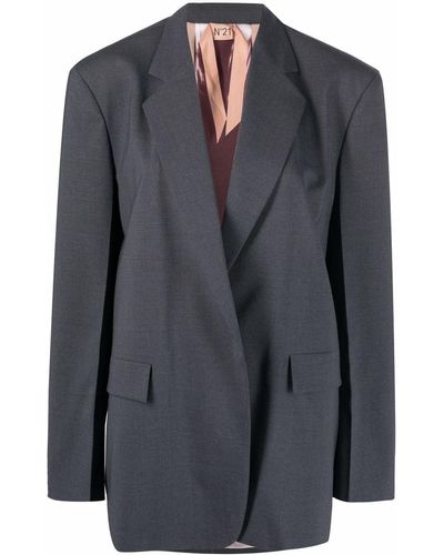 N°21 Oversized Flap-pocket Blazer Jacket - Grey