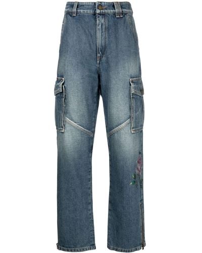 Alessandra Rich Jeans con strass - Blu