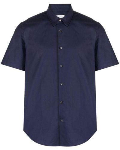 Paul Smith Short-sleeved Cotton Shirt - Blue