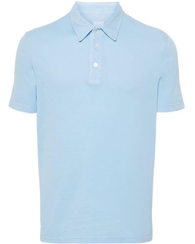 Fedeli Polo en piqué à design ondulé - Bleu