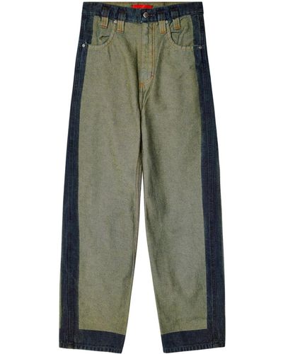 Eckhaus Latta Two-tone Straight Jeans - Green
