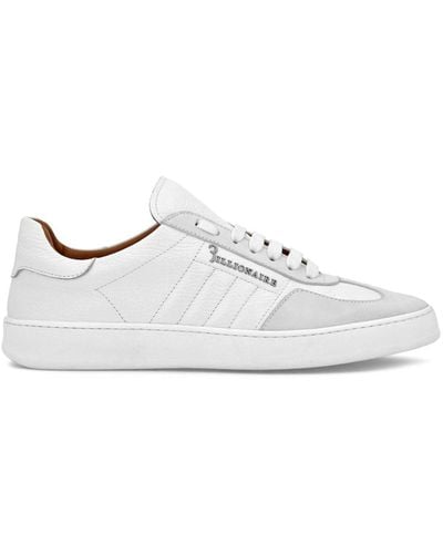 Billionaire Nabuk Paneled Leather Sneakers - White
