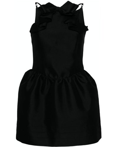 ShuShu/Tong Bow-appliqué Flared Minidress - Black