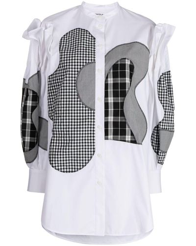 Enfold Patchwork Long-sleeved Shirt - White