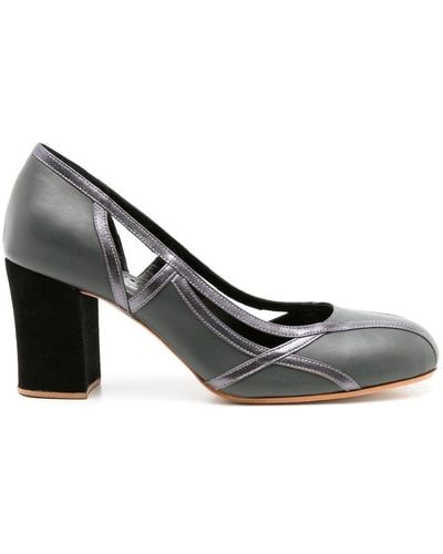 Sarah Chofakian Jubilee 55mm Cut-out Court Shoes - Grey