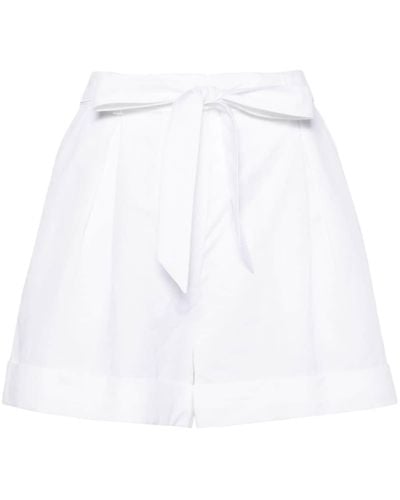 Pinko Geplooide Shorts Met Omslag - Wit