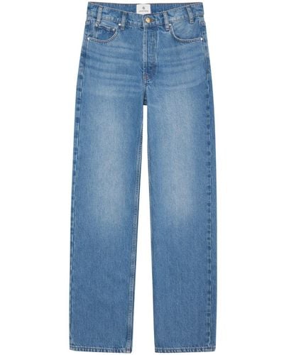 Anine Bing Mid-wash Wide-leg Jeans - Blue