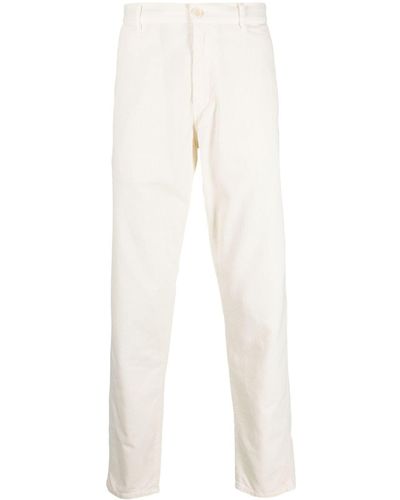 Aspesi Corduroy Cotton Tapered Trousers - White