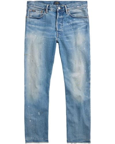 Polo Ralph Lauren Distressed Straight-leg Jeans - Blue