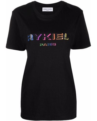 Sonia Rykiel T-shirt Met Logo - Zwart