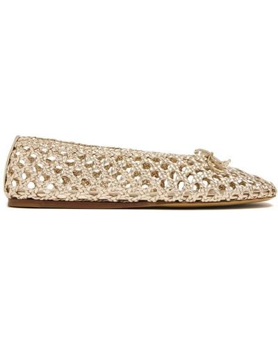 Le Monde Beryl Regency Woven Leather Slippers - Natural