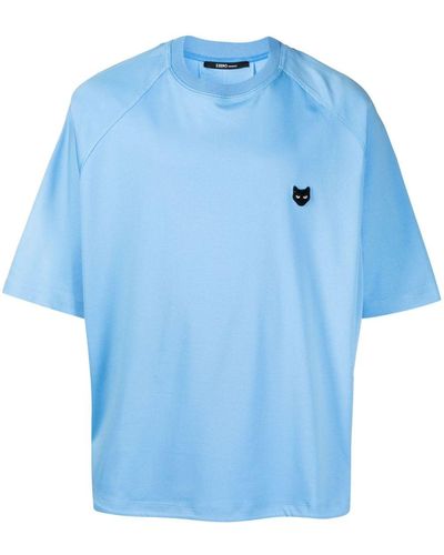 ZZERO BY SONGZIO T-shirt en coton à détail de patch - Bleu