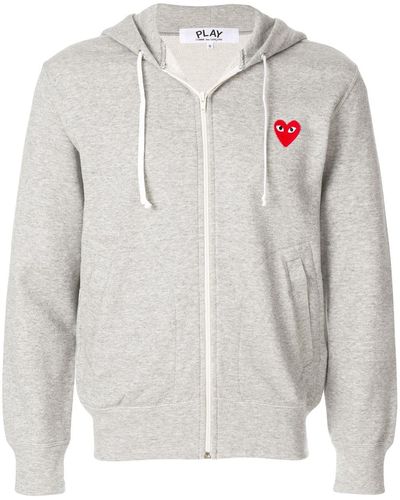 COMME DES GARÇONS PLAY Kapuzenjacke mit Patch - Grau