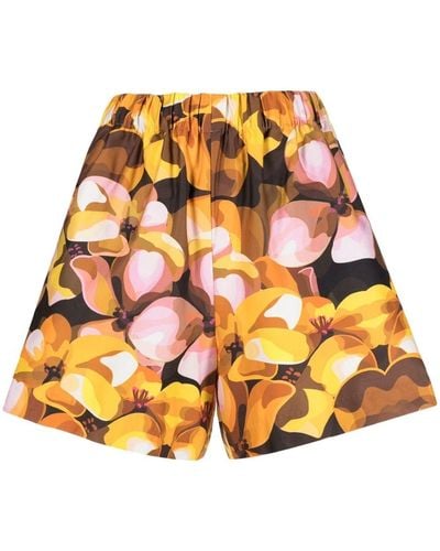 Kika Vargas Pantalones cortos Elisa con motivo floral - Naranja
