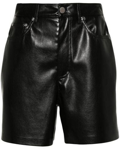 Nanushka Leana High-waisted Pebbled Shorts - Black