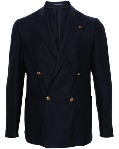 Tagliatore Interwoven Double-breasted Blazer - ブルー