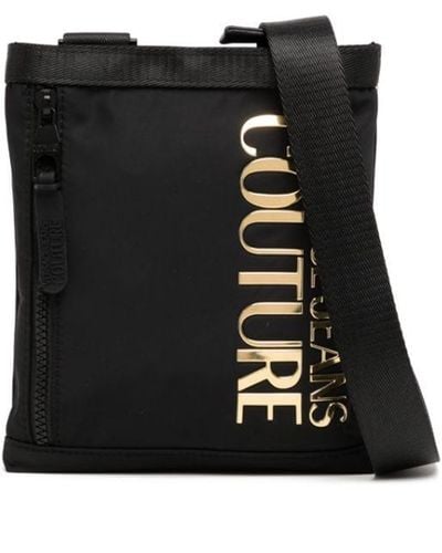Versace Jeans Couture Kuriertasche mit Logo - Schwarz