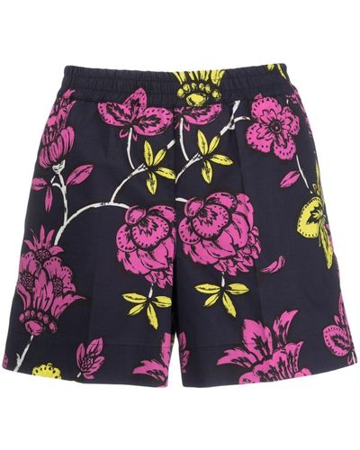 P.A.R.O.S.H. Shorts slip-on con estampado floral - Morado