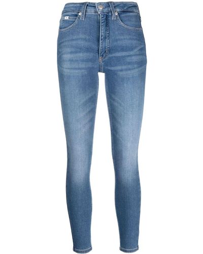 Calvin Klein Mid-rise Cropped Jeans - Blue