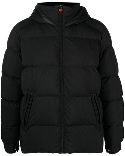 Kiton Logo-patch Quilted Hooded Jacket - Black