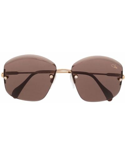 Cazal Frameless Hexagonal Sunglasses - Brown
