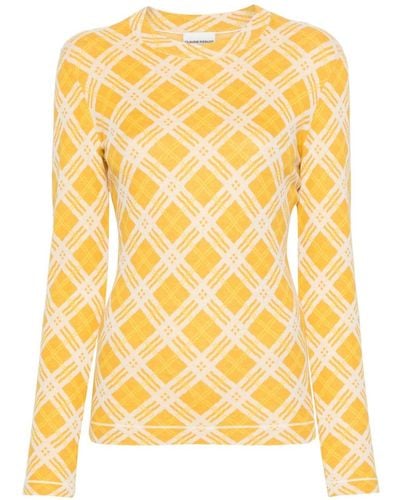 Claudie Pierlot Pattern-intarsia Sweater - Yellow