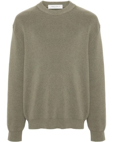 Golden Goose Logo-embroidered Ribbed Sweater - Green