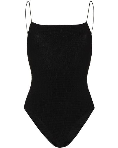 Totême Smocked-details Swimsuit - Black