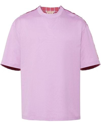 Marni Contrasting-panel T-shirt - Purple