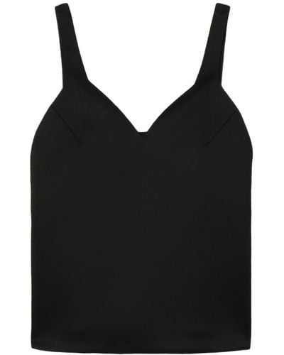 we11done Sweetheart-neck Tank Top - Black