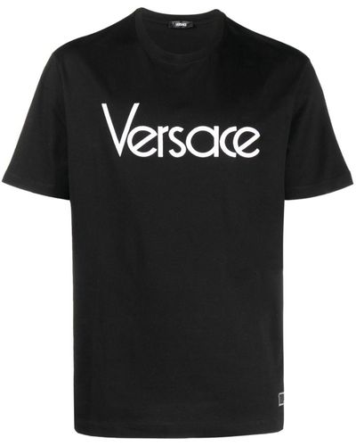 Versace T-shirt Met Geborduurd Logo - Zwart